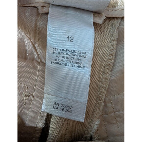 Emma James Beige Linen Blend Wide Leg Pants Womens 12 - Picture 4 of 8